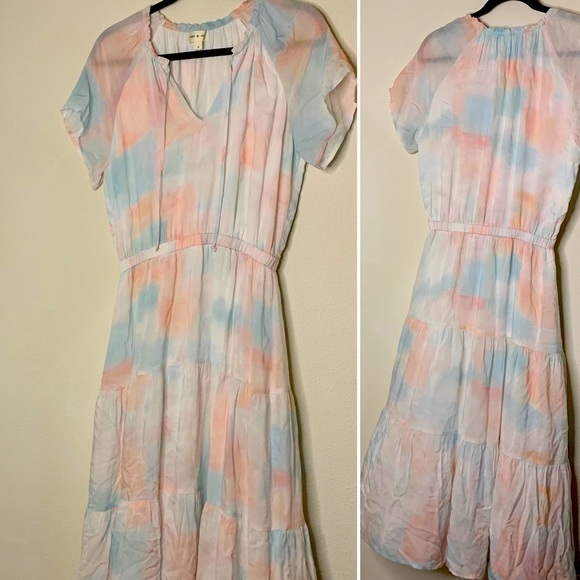 cloth & stone Dresses & Skirts - *NEW* Cloth & Stone Women’s  Pastel Tiered Tie-Dye Maxi Dress, Size S